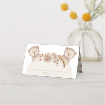 Twins Teddy Bear Party Tischnummer Name