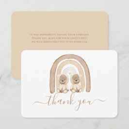 Twins Teddy Bear und Rainbow danke Karte