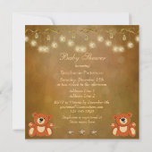 Twins Teddy Bears Neutrale Weihnachtsdusche Einladung (Rückseite)