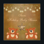 Twins Teddy Bears Neutrale Weihnachtsdusche Einladung<br><div class="desc">Schönes, elegantes, neutrales Gold und braunes Bucht Twins Weihnachtsdusche lädt mit niedlichen glücklichen Teddybären, hübschem Goldstar, funkelnden Hängenschmuck und Bogen ein. Chic, stilvoll, modern und festlich mit romantischer Vintager Eleganz. Der gesamte Text ist vollständig auf Ihre Bedürfnisse zugeschnitten. Textgröße, Schriftart und Farbe können ebenfalls geändert werden. Wenn Sie Hilfe bei...</div>