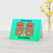 Twins teilen alles karte (Gelbe Blume)