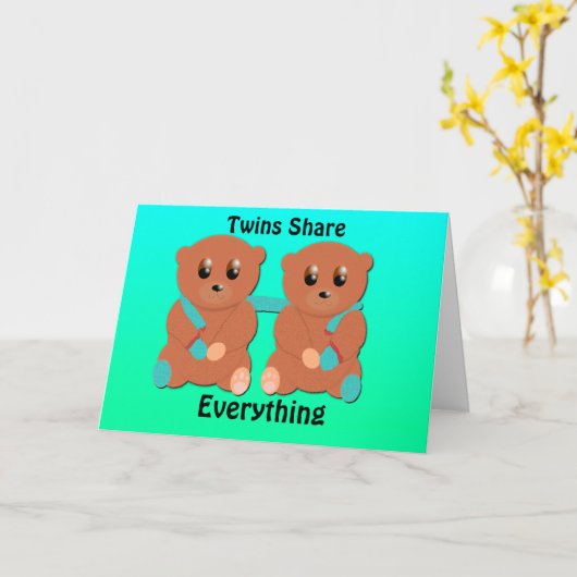 Twins teilen alles karte (Gelbe Blume)