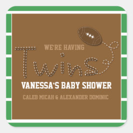 TWINS Typografie Football Baby Shocker Quadratischer Aufkleber