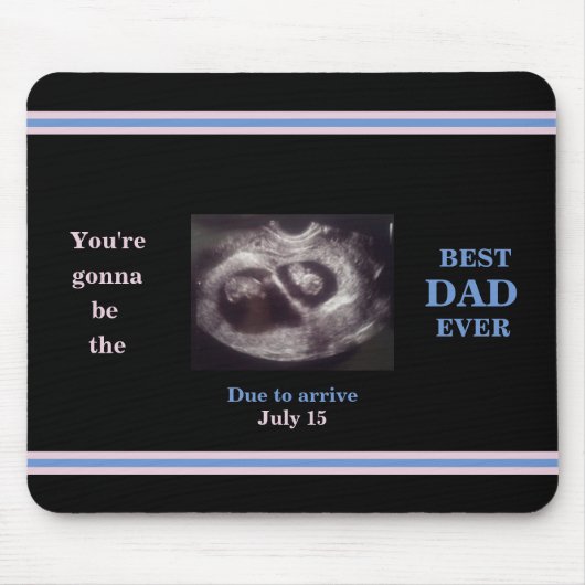 Twins Ultrasound Foto Bester Vater Date Boy Girl Mousepad (Vorne)