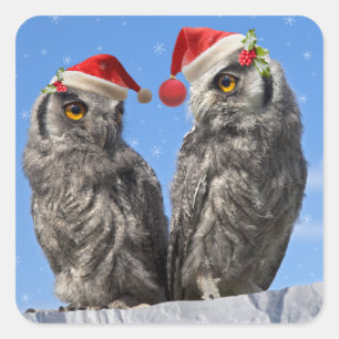 Twins Weihnachtsaufkleber Quadratischer Aufkleber