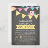 Twinschenbrettbowling TWINS MÄDCHEN Kinderdusche Einladung (Vorderseite)