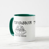 TWINVASION "sie sind hier! " Tasse (Vorderseite Links)
