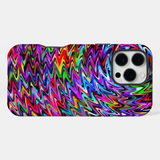 Twirbelfarben Zigzag Muster iPhone Hülle (Rückseite (Horizontal))