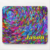 Twirbelfarben Zigzag Muster Mousepad (Vorne)