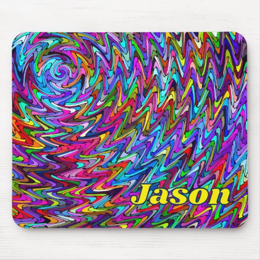 Twirbelfarben Zigzag Muster Mousepad (Vorne)