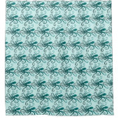 Twirbeln Blaues Octopus-Muster Duschvorhang (Vorderseite)