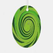 Twirl Me Green Pattern Ornament Aus Metall (Vorderseite Rechts)