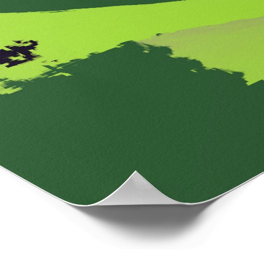 Twirl Me Green Pattern Poster (Ecke)