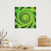 Twirl Me Green Pattern Poster (Küche)