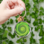 Twirl Me Green Pattern Schlüsselanhänger (Hand)