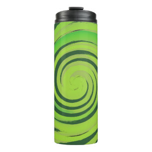 Twirl Me Green Pattern Thermosbecher