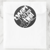 Twirl; Schwarz & Dunkelgrau Streifen Runder Aufkleber (Tasche)