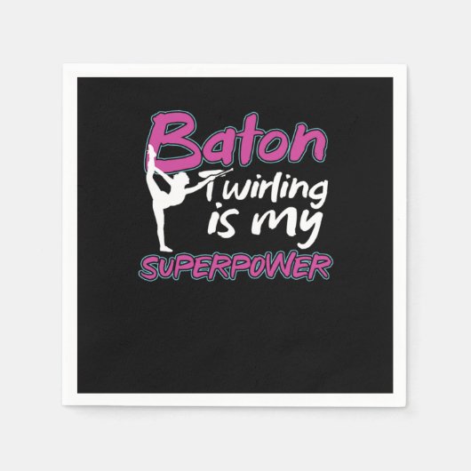 Twirling Spinning Gymnastics Gymnasts Baton Twirli Serviette (Vorderseite)