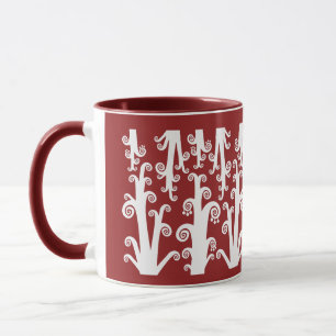 Twirly Stalks - Maroon Tasse