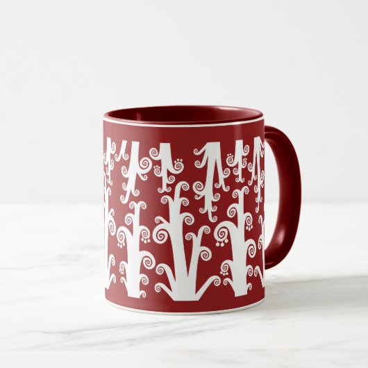 Twirly Stalks - Maroon Tasse (VorderseiteRechts)