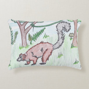 TWIS #blairsanimalcorner Red Ruffur Lemur Pillow Dekokissen