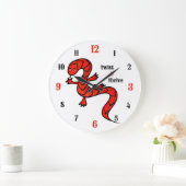 Twist & Thrive Red Lizard Wall Clock Große Wanduhr (Zuhause)