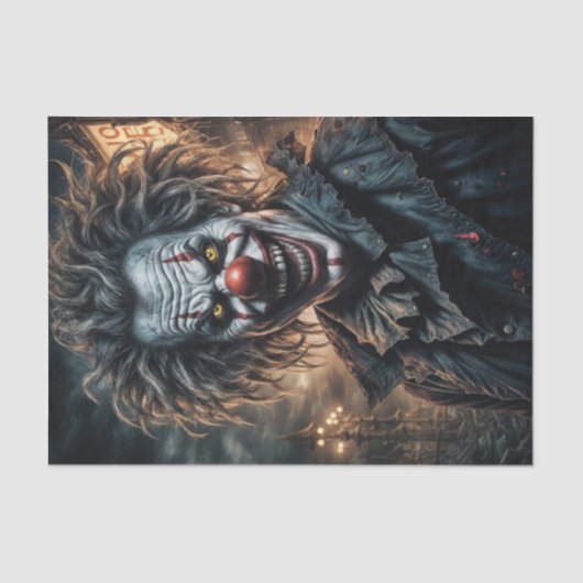 Twisted Carnival Clown | Dunkles Dekoupage Paper Seidenpapier (Vorderseite)