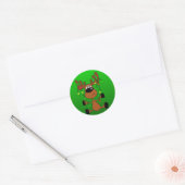 Twisted Christmas Moose Green Runder Aufkleber (Umschlag)
