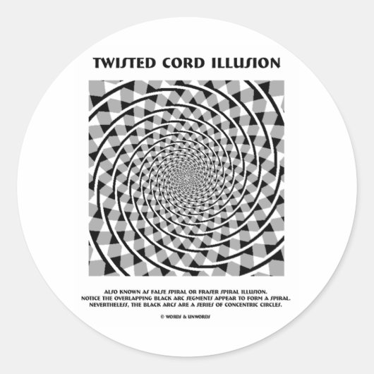 Twisted Cord Illusion (False Spiral) Runder Aufkleber (Vorderseite)