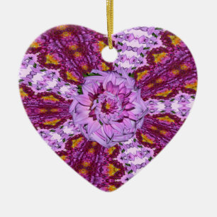Twisted Dahlia Blume Herz Keramikornament