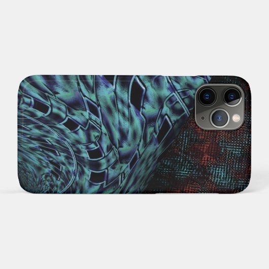 Twisted Effekt in trüben, blauen, dunklen und rote Case-Mate iPhone Hülle (Rückseite (Horizontal))