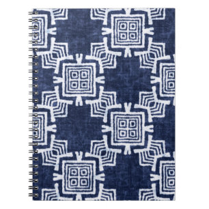 Twisted indigo kariert texturierter Hintergrund. Notizblock