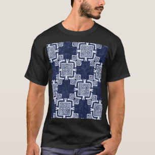 Twisted indigo kariert texturierter Hintergrund. T-Shirt