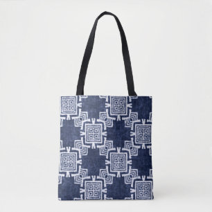 Twisted indigo kariert texturierter Hintergrund. Tasche