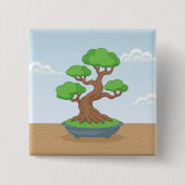 Twisted Japanese Bonsai Tree on Table Button (Vorderseite)