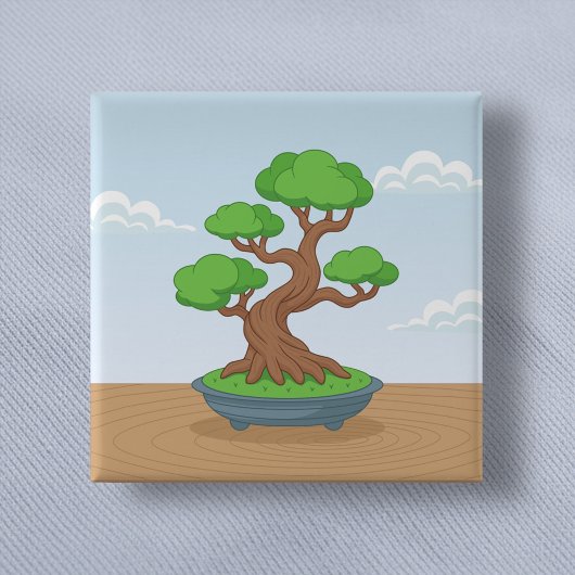 Twisted Japanese Bonsai Tree on Table Button
