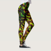Twisted Krawatte gebrannter, grüner, breiter Bände Leggings (Rechts)