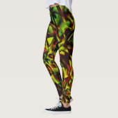 Twisted Krawatte gebrannter, grüner, breiter Bände Leggings (Links)