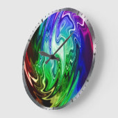 Twisted Liquid Multicolors Open Große Wanduhr (Winkel)