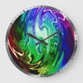Twisted Liquid Multicolors Open Große Wanduhr (Vorderseite)