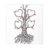 Twisted Oak Tree Herz Branch Tattoo Notizblock (Vorderseite)