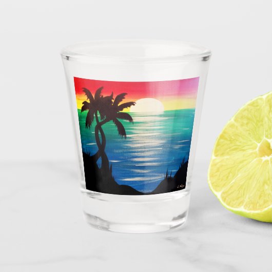 Twisted Palms Jamaican Sunset Schnapsglas (Vorderseite)