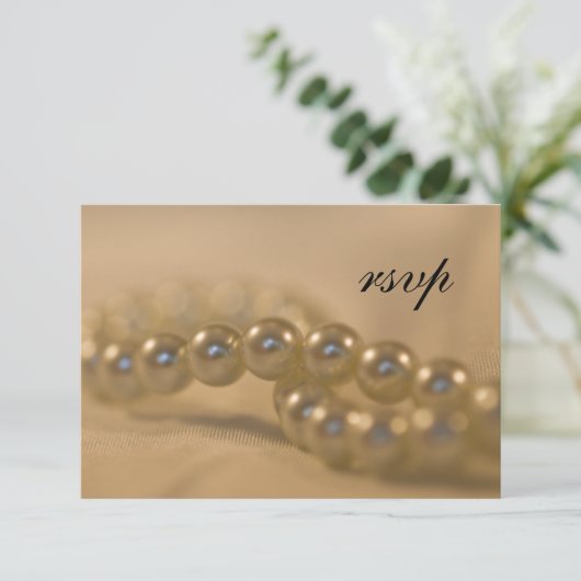 Twisted Pearls Wedding RSVP Response Card (Stehend Vorderseite)