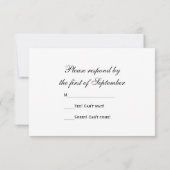 Twisted Pearls Wedding RSVP Response Card Karte (Rückseite)