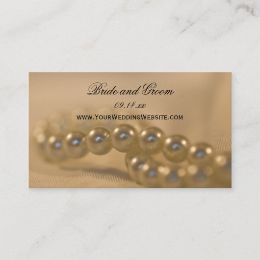 Twisted Pearls Wedding Website Card Begleitkarte (Vorderseite)
