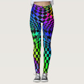 Twisted Schachbretts Multi von Kenneth Yoncich Leggings (Vorderseite)