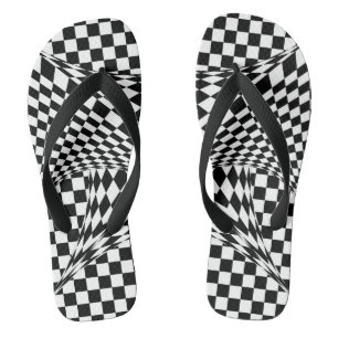 Twisted Schachbretts von Kenneth Yoncich Badesandalen