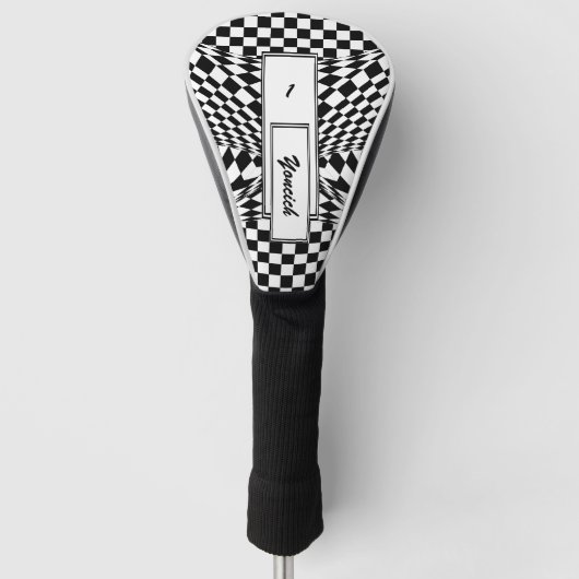 Twisted Schachbretts von Kenneth Yoncich Golf Headcover (Vorderseite)