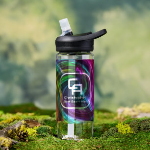 Twisted Smoke Monogram Aqua Trinkflasche