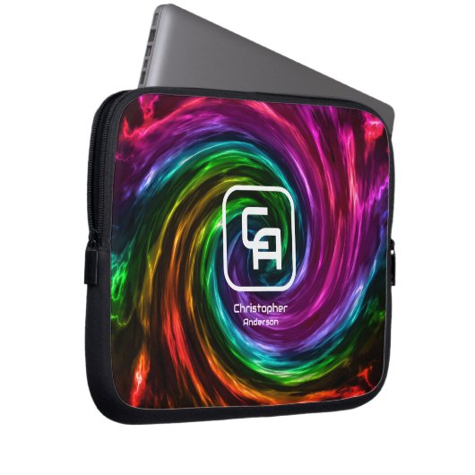 Twisted Smoke Multicolors Electronics Bag Laptopschutzhülle (Vorne Rechts)